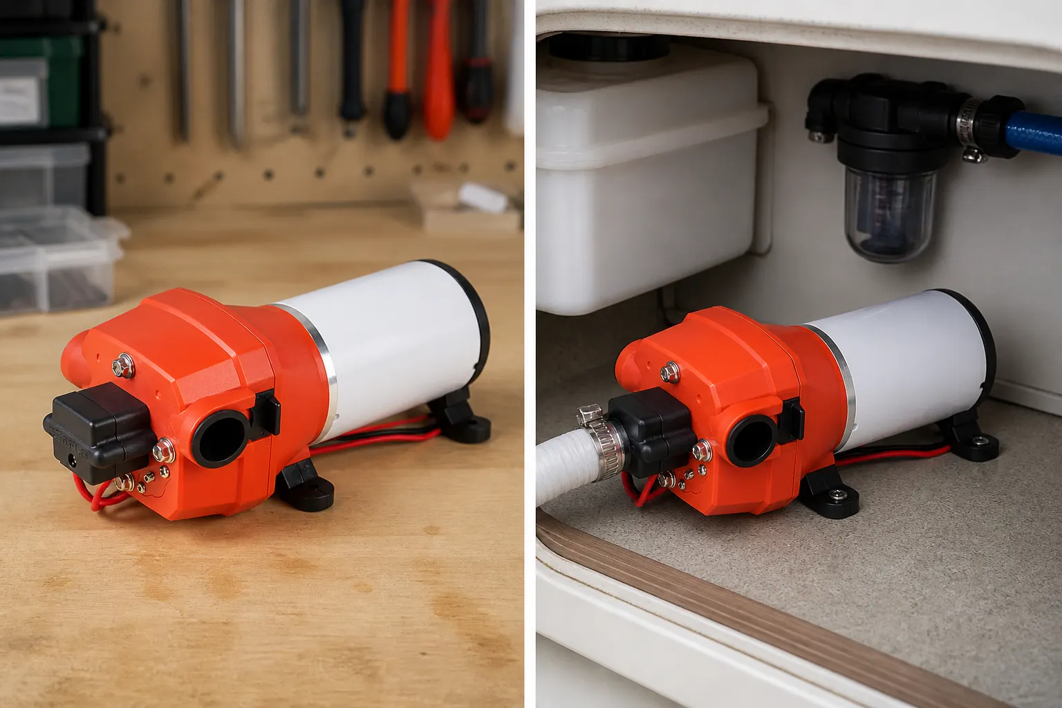 12V Diaphragm Pump setup and use views