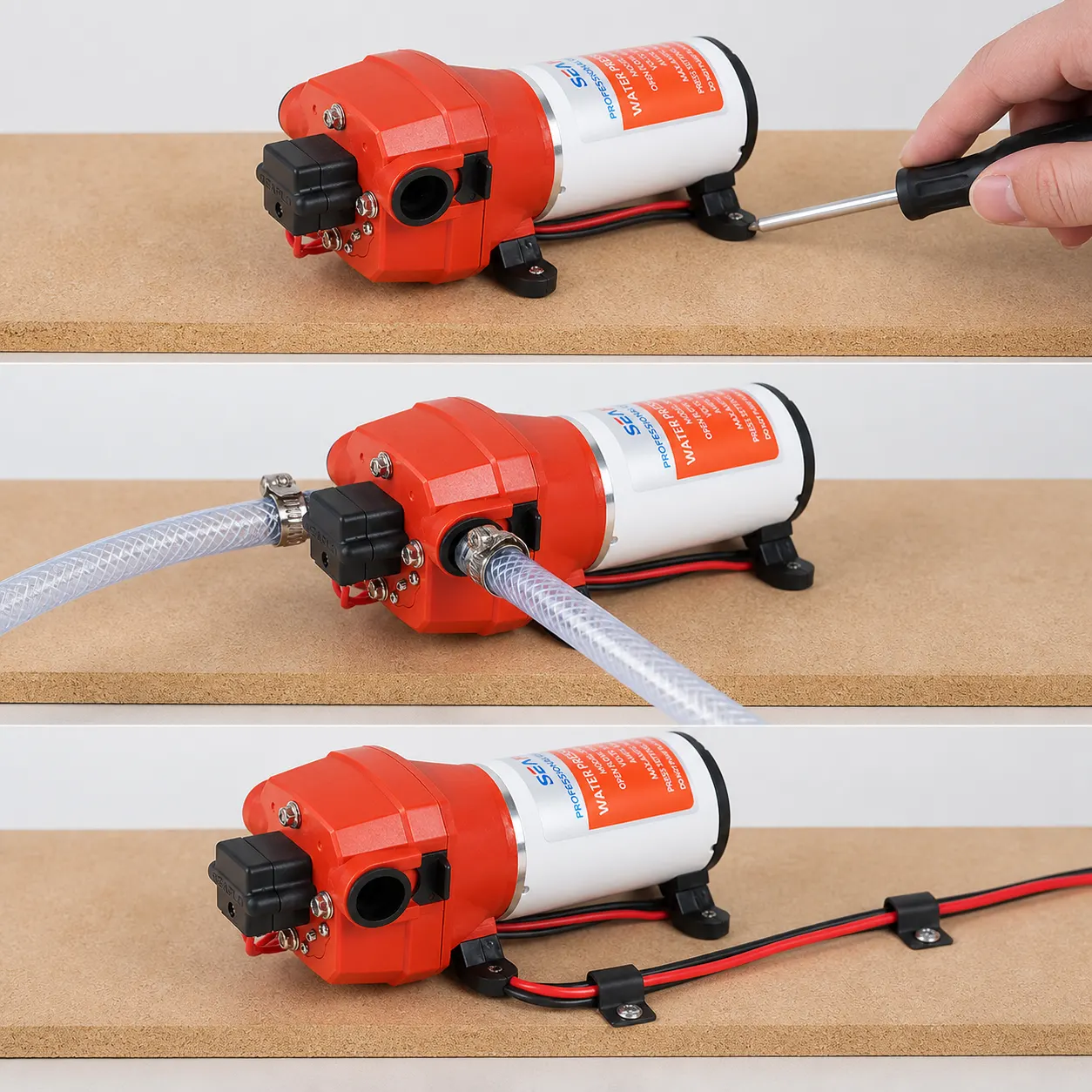 12V Diaphragm Pump setup and use views